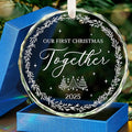 HEXMOZ Christmas Couples Gifts - First Christmas Together Ornament 2025 for Him Her, Boyfriend Girlfriend, Married Couple - Better Together Unique Wedding Gift Ideas - First Xmas Glass Ornament