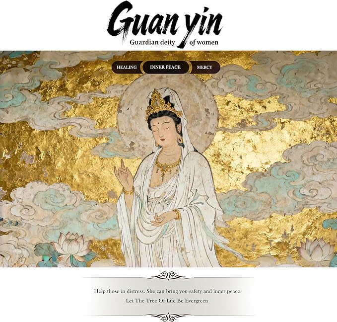 ART PARK Top Ceramic Guan Yin Statue - Handmade Quan Yin, Kwan Yin, Quan Am, Kuan Yin, Guanyin Statue for Meditation Altar, Female Buddha - Goddess of Mercy and Compassion
