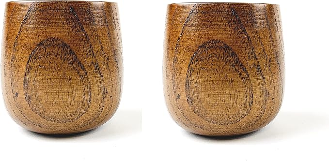 JapanBargain , Wooden Tea Cup Water Coffee Mug Japanese Zen Style Teacup 4 ounce 120ml, Pack of 2