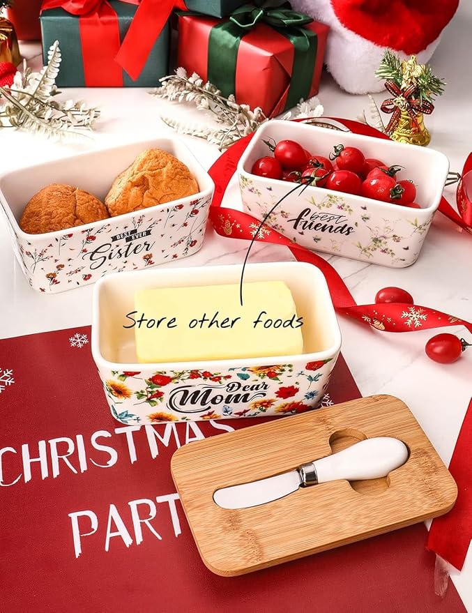 Gifts for Mom Birthday Gifts for Women Dear Mom Thanksgiving Christmas Birthday Mothers Day Gifts for Mom Butter Dish with Lid