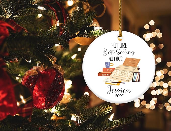 Personalized Published Author Christmas Ornament,Future Bestselling Author Ceramic Ornament,New Author Ornament Decor Gift for Writer