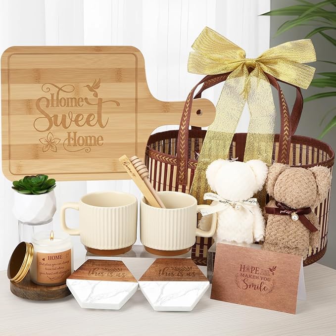 House Warming Gifts New Home - Housewarming Gift Baskets for Couples Women Men New Apartment Home Buyers Presents Closing Gifts Set Ideas