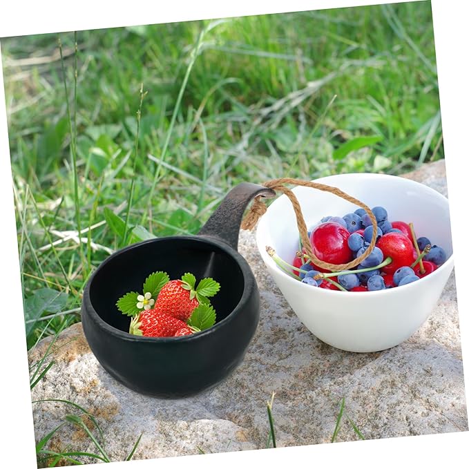 PRETYZOOM Japanese Vintage Ceramic Mug Soup Bowl Handles Aesthetic Tea Cup for Camping