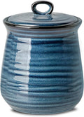 HASENSE Ceramic Food Storage Jar with Airtight Seal Lid, 35 Ounce Kitchen Canister Container for Cookie, Ground Coffee, Pasta, Cereal, Flour, Sugar, Rice, Seasoning and Pet Treat, Navy