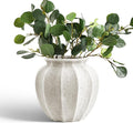 LE TAUCI 9.3" Ceramic Vase, Artisan Large White Ceramic Vase for Modern Farmhouse Home Decor, Substantial & Stable, Handcrafted Flower Vase, Living Room & Dining Room Table Centerpiece, Rustic White