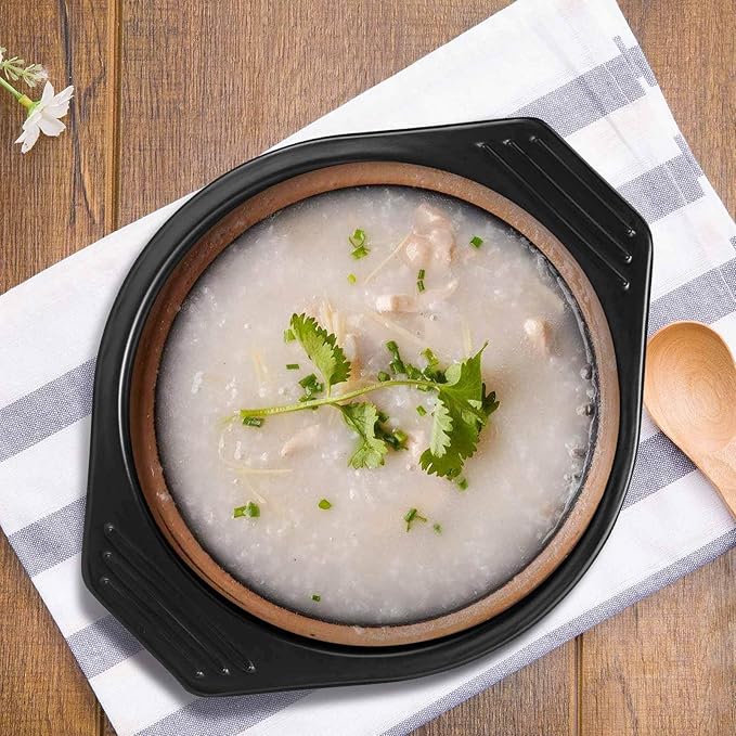 Heat-Resistant Casserole Tray Set 2pcs, 16cm Korean Stone Pot Base, Insulation Pad for Hot Pots, Silicone Storage Plate for Kitchen Cooking and Table Use