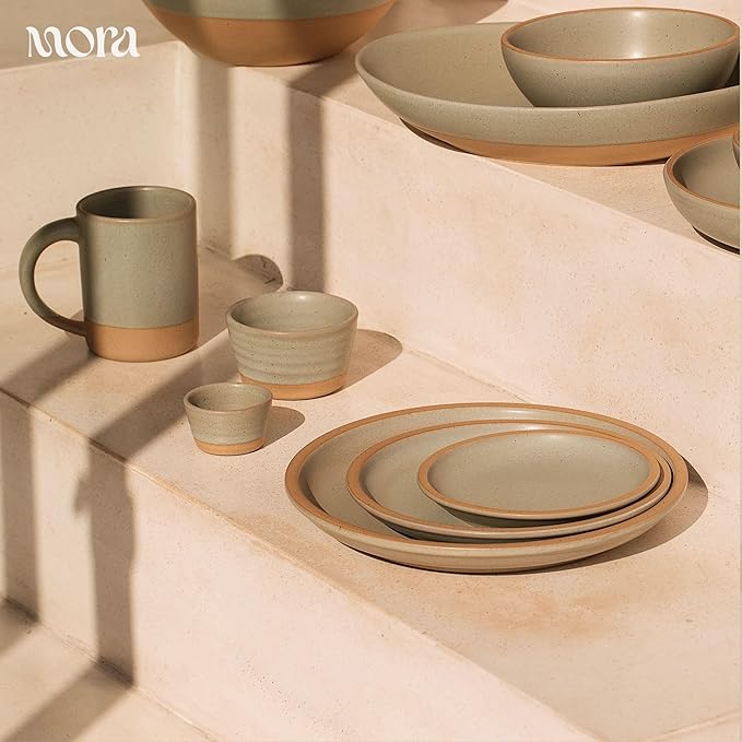 Mora Mini Ramekins Set of 4, 8oz Ceramic Pottery Baking Dishes - Microwave, Oven and Dishwasher Safe - Harvest