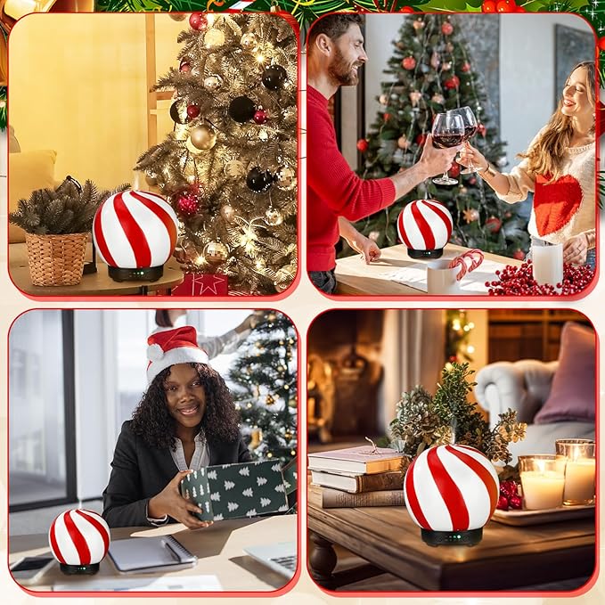 Ceramic Candy Diffuser Christmas Essential Oil Diffuser Gifts 120ml Holiday Present for Essential Oil Small Aromatherapy Humidifier Warmer for Home Office Decorations