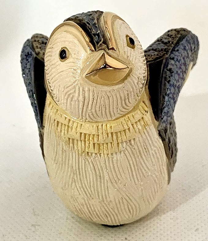 De Rosa Handmade Sculpted Ceramic Baby Penguin Walking Figurine Family Collection