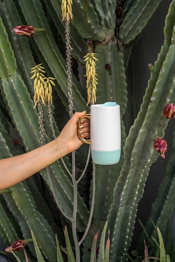 Ello Jane 18oz Ceramic Travel Mug with Handle,Splash-Resistant Slider Lid and Built-in Coaster,Perfect for Coffee and Tea,BPA Free,Dishwasher Safe,Holiday Gift Her Him,Yucca,(Pack of 12)