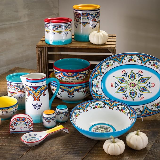 EuroCeramica Zanzibar Zanzibar-3pcs Canister, 3-Piece Set, Multicolor