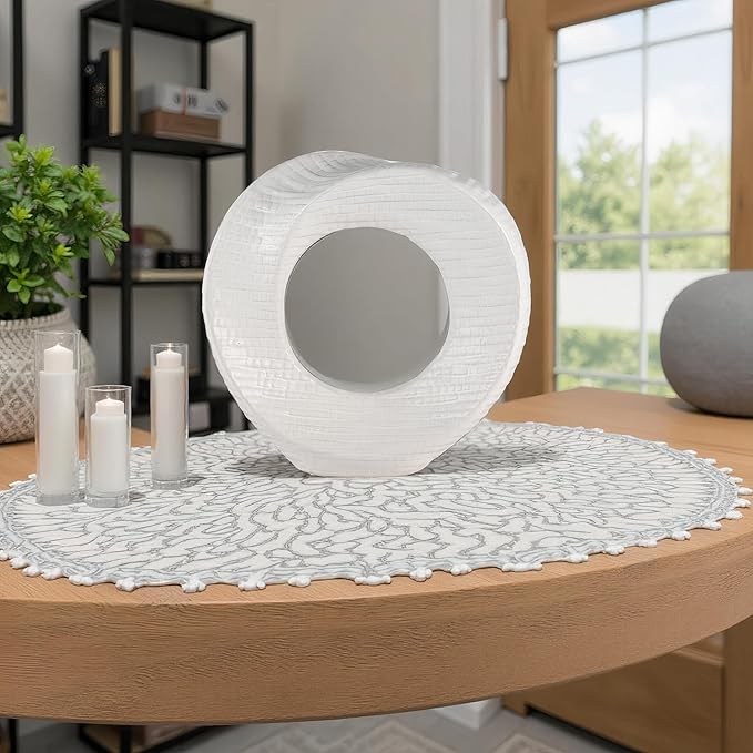 Decorative Home Decor Sculpture – Bathroom Accessory, Office and Room Decor Statement Piece – Modern Statue Accent for Living Room Decor, Bookself, Coffee Table or Artful Ornaments – 10" White