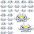 meekoo 24 Pcs Crystal Glass Lotus Candle Holders Lotus Crystal Tealight Candle Holders for Christmas Home Decor Wedding Party