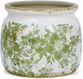 Flower Pot,Vintage Ceramic Pot for Planter with Drainage Holes, 6.29 inch Ice Crack Glazed Indoor Planters Pot for Indoor,Tucan Home Decor,Gardening Gifts,Green (Traditional)