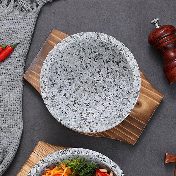 2pcs Korean Stone Bowl Trivet Wooden Trivets for Hot Dishes Hot Pot Base Wood Serving Tray Casserole Ceramic Pot Mat Cup Coasters for Home Restaurant Cooking Soup & Food (Inner Circle: 10.5cm)