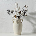 Emotionally Grounded Vase, Vaseking Large Ceramic Rustic Vase with 4 Handles, 10.83 inch Minimalist Decorative Farmhouse Tall Vases for Home Decor, Living Room, Enterway, Table Decoration, White