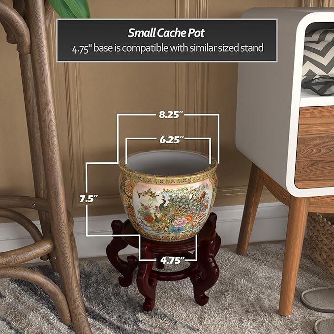 Red Lantern 8" Fishbowl - Satsuma Peacock