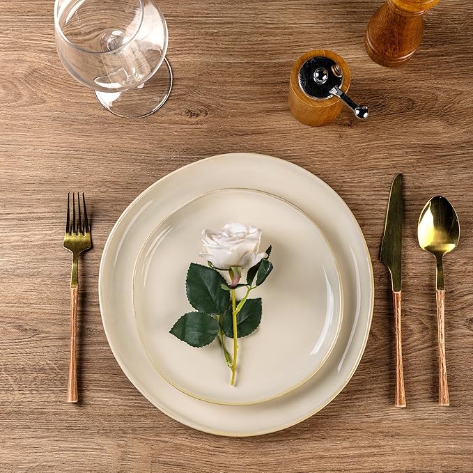 AmorArc Ceramic Dinnerware Sets,Handmade Reactive Glaze Stoneware Plates and Bowls Sets,Highly Scratch Resistant | Dishwasher & Microwave Safe Dishes Set,Service for 6 (18pc)