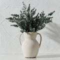 Emotionally Grounded Vase, Vaseking Large Ceramic Rustic Vase with 2 Handles, 8.3 inch Minimalist Decorative Farmhouse Vases for Home Decor, Living Room, Enterway, Table Decoration, Ice Cracked White