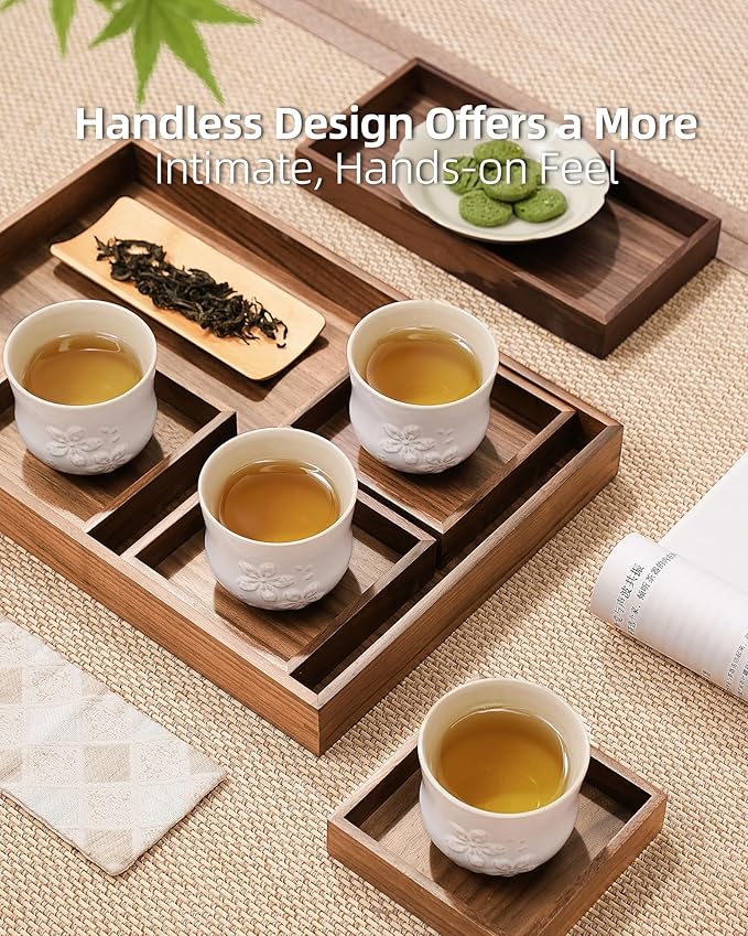 ZENS Japanese Tea Cups Set of 4 – 210ML Embossed Porcelain Japan Tea Cups, Handleless, Traditional Japanese Style for Gongfu Tea, Matcha – Off White