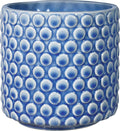 Bloomingville 5 Inch Stoneware Flower Pot with Polka Dots, Blue