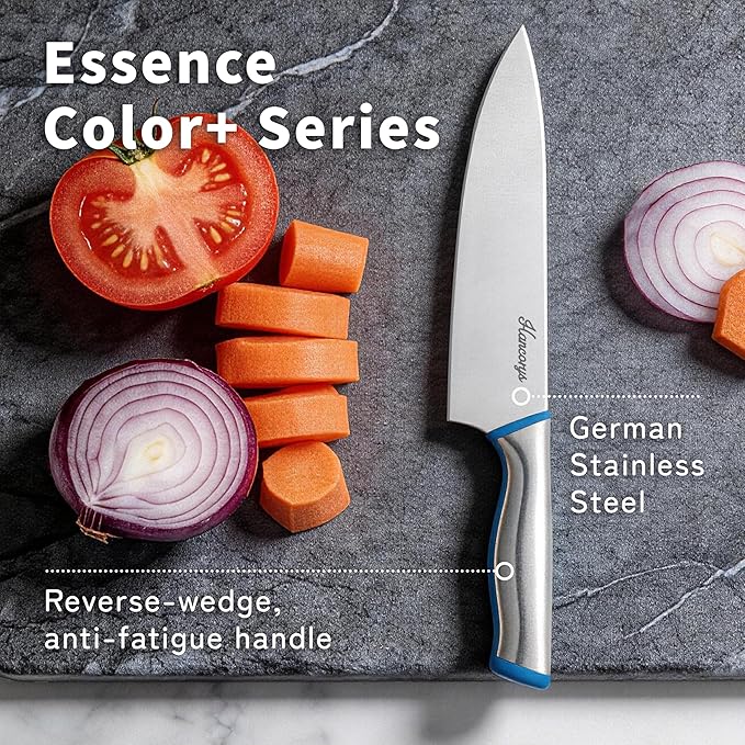 Knife Set, 11 Pcs Kitchen Knives Set, Enduring Razor-Sharp German High Carbon Stainless Steel Chef Knife Set with 5 Blade Guards, Perfect Holiday Gifts for Kitchen