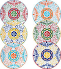 LEHAHA Ceramic 6 inch Appetizer Plates, Set of 6, Porcelain Salad and Dessert Kitchen Plate Set, Small Lunch Serving salad Plates for Cake Snacks Side Dish. Microwave and Dishwasher Safe