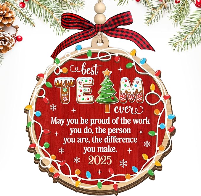 HEXMOZ Christmas Team Gifts for Coworkers, Employees - Thank You, Appreciation Gifts for Work Team, Group, Boss Lady, Work Bestie - Best Team Ever Keepsake, Christmas Ornaments Tree Decoration 2025