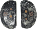 TJ Global Set of 2 Ceramic Semi-Circle Shape Japanese Pottery Sushi Plates (9" x 5.5")