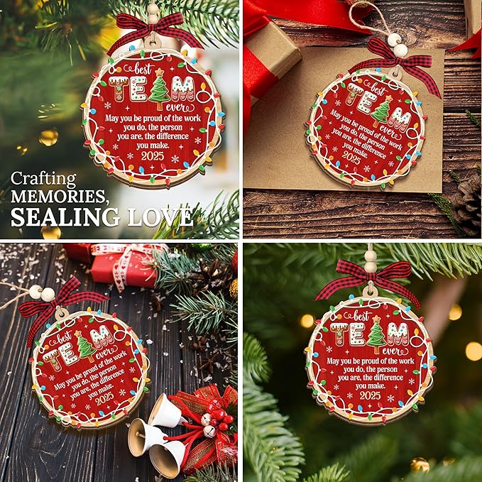 HEXMOZ Christmas Team Gifts for Coworkers, Employees - Thank You, Appreciation Gifts for Work Team, Group, Boss Lady, Work Bestie - Best Team Ever Keepsake, Christmas Ornaments Tree Decoration 2025