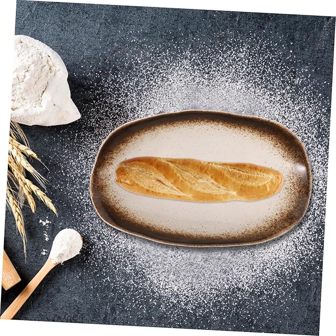 Ceramic Plate Irregular Fish Plate Japanese Style Pottery Dish for Dried Fruits Salad and Quick Meals Unique Vintage Design Lightweight Dinnerware for Home Use