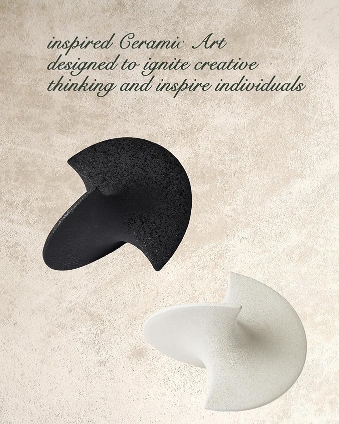 UPWOIGH White Ceramic Inspired Decor, 5.12x7.28x5.12 in Handmade Premium Personalized Ceramic Balancing Sculpture for Living Room,Table Décor,1Pack