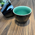 Ceramic Tea Cup, Black Exterior with Green Interior, Glossy Glaze Finish, Handleless Design, for Tea and Coffee