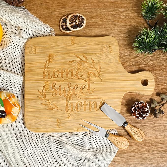 House Warming Gifts New Home,New Home Gifts Ideas,Housewarming Gift,Closing Gift for Home Buyers,House Warming Basket with Mugs Cutting Board Candle
