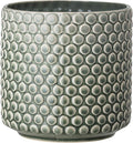 Bloomingville Stoneware Flower Pot with Polka Dots, Planter, 6", Green