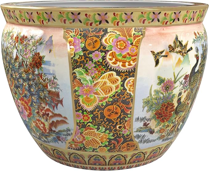 Red Lantern 8" Fishbowl - Satsuma Peacock
