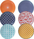 LEHAHA Ceramic Appetizer Plates Set of 6, Small Dessert Plates 6 inch, Colorful Round Salad Plate, Porcelain Serving Dishes for Cake, Waffle, Bread, Microwave & Dishwasher Safe