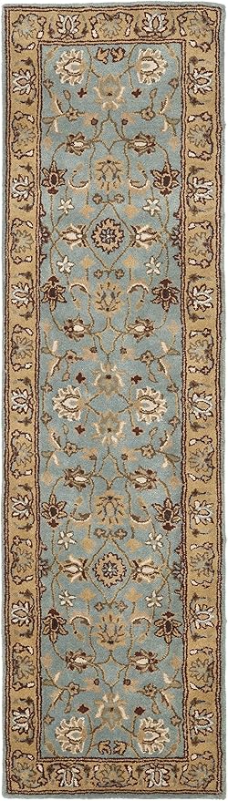 SAFAVIEH Heritage Collection Runner Rug - 2'3" x 20', Blue & Gold, Handmade Traditional Oriental Wool, Ideal for High Traffic Areas in Living Room, Bedroom (HG958A)