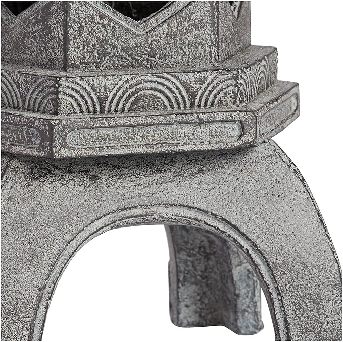 John Timberland Pagoda Statue Sculpture Asian Japanese Garden Decor Indoor Outdoor Front Porch Patio Yard Outside Home Balcony House Exterior Lawn Gray Old Faux Stone Finish Resin 16 1/2" Tall