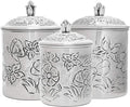 Old Dutch International Embossed Butterfly Canister Set, 3 pcs