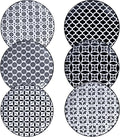 LEHAHA Ceramic 6'' Appetizer Plates Set of 6, Small Dessert/Salad Plates, Black Round Serving Plates, Porcelain Dinnerware Dishes for Cake, Waffle, Pasta,snacks, cookie, Microwave & Dishwasher Safe