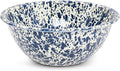 Crow Canyon Home Enamelware Serving Bowl, 1.5 quart, Navy/Cream Splatter (Single)