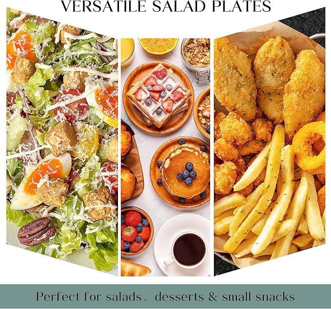 kanpura Dessert Plates 5.5 Inch Glass Plates Set of 6 Small Decorative Salad and Dessert Plates Clear Glass Dinner Plates for Appetizers, Salads, and Small Meals