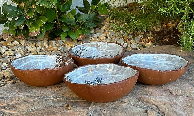 Ceramic Bowl Set of 4, Handmade Pottery Dinnerware, Housewarming Gift for Women, Men, Couples