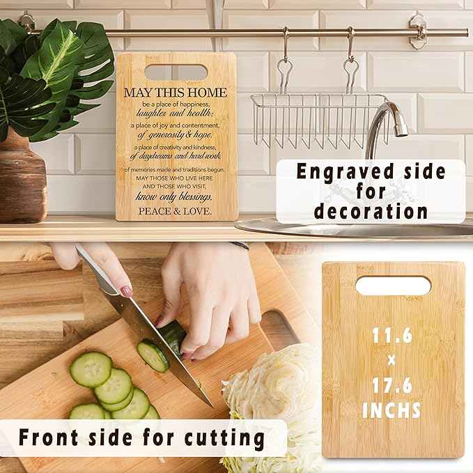 Housewarming Gifts Cutting Board, House Warming Gifts New Home House Apartment, New Homeowner Gifts, Home Blessing Bamboo Cutting Boards for Kitchen, Decorative Cutting Boards for Kitchen