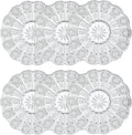 kanpura Dessert Plates 5.5 Inch Glass Plates Set of 6 Small Decorative Salad and Dessert Plates Clear Glass Dinner Plates for Appetizers, Salads, and Small Meals