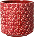 Bloomingville Stoneware Flower Pot with Polka Dots, Red Planter, 5"