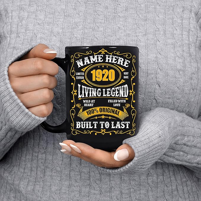 PREZZY Personalized 103rd Birthday Coffee Mug Vintage 1920 Limited Edition Mug Black 11oz 15oz