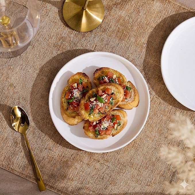 Ceramic Appetizer Plates Set of 6,Small Mini Dessert Plates 6 Inch,White Round Salad Plate,Porcelain Cake Plates for Waffle,Pie,Saucers,Snack,Cat Dishes,Microwave & Dishwasher Safe
