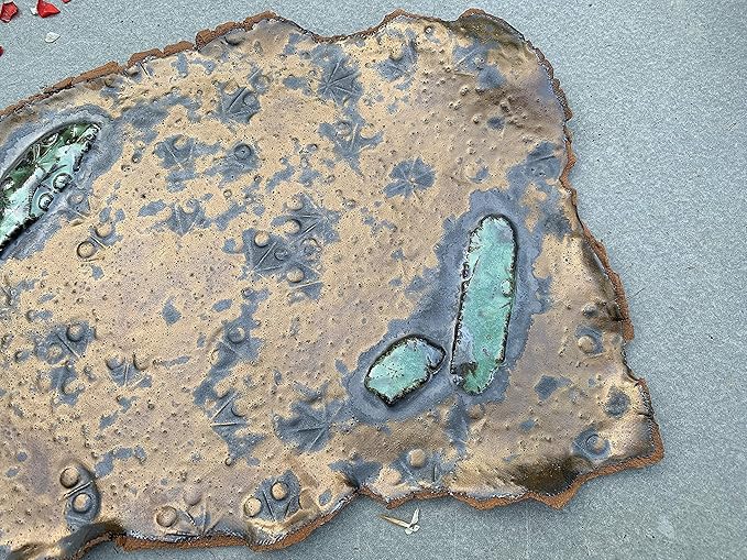 Ceramic Serving Tray in Copper Gold and Grey, Handmade Dinnerware Art, Charcuterie Board, Gifts for Women and Men on Birthday, Housewarming, Wedding, Holidays
